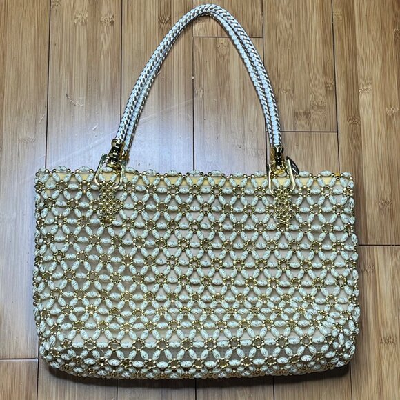 SBA Sefa Beaded Handbag With Gold Accents & White Faux Pearls - Picture 2 of 6